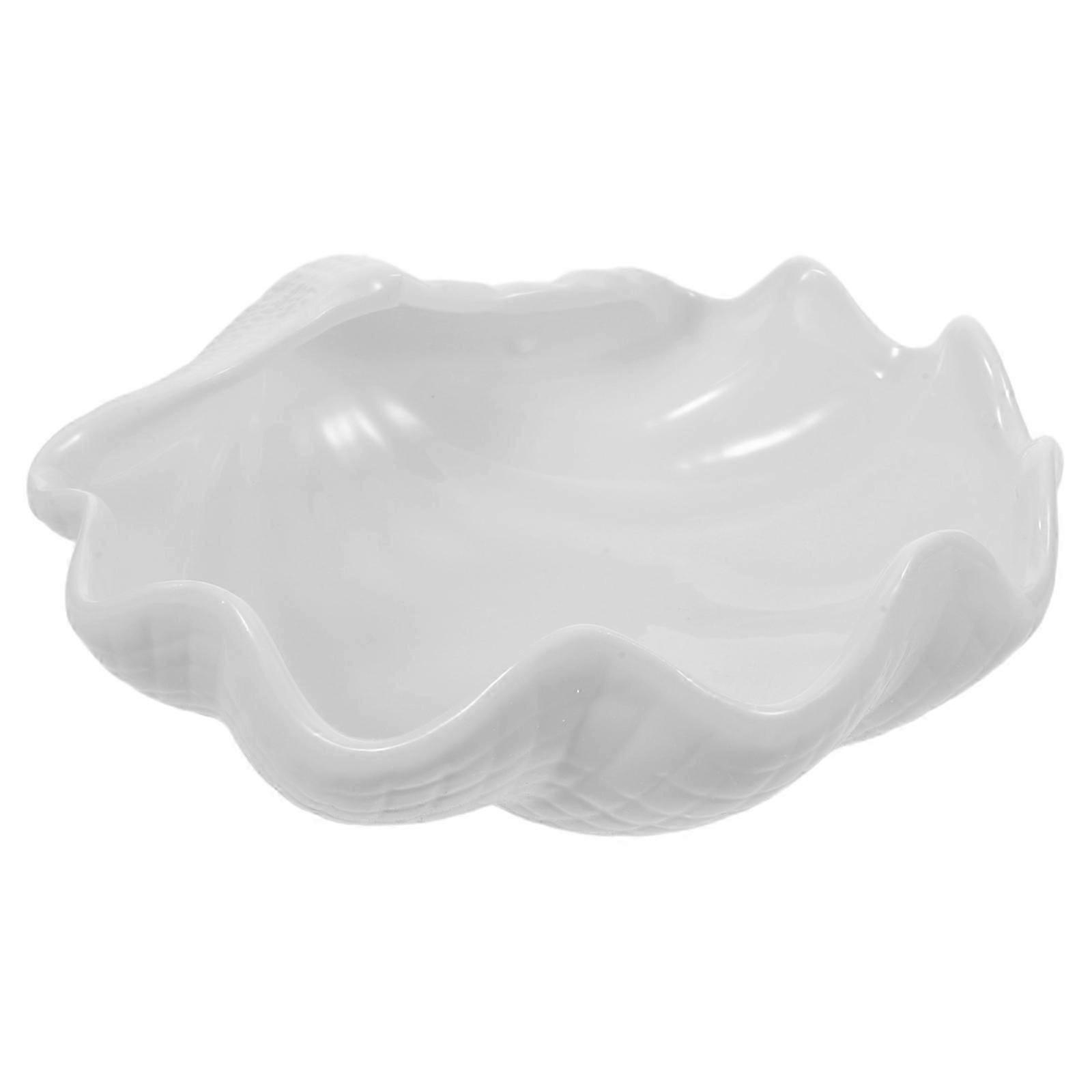 Ceramic Jewelry Dish | White Shell Shape Tray for Storage