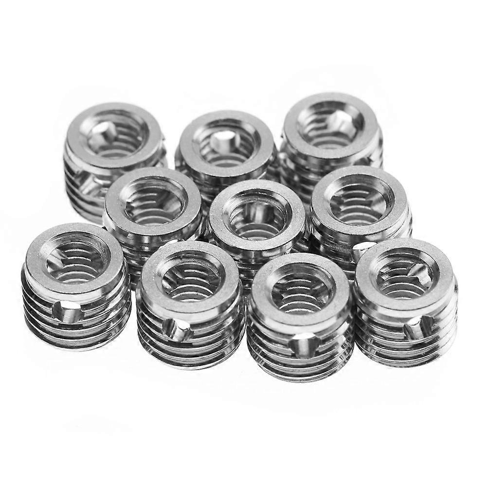 10Pcs 307 rustfritt stål Self tapping Thread Insert Tilbehør (Indre M6 * 1.0Outer M10 * 1.25)