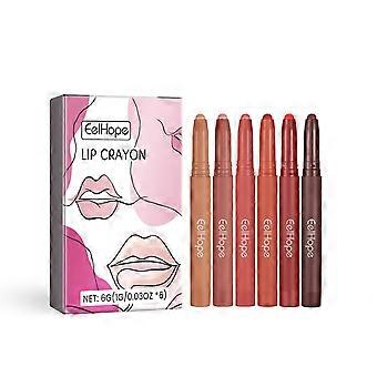 Eelhope 6-color matte lipliner, natural color, lasting, cup free, makeup free lipliner set