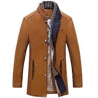 Cappotto invernale da uomo con collo a sciarpa, collo alto, orlo dritto e vestibilità ampia.