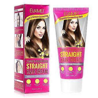 Haarglättungscreme, Protein-Glättungscreme, Leave-In-Glättungscreme, glättet krauses Spliss, Reparatur von geschädigtem Haar, 60 ml