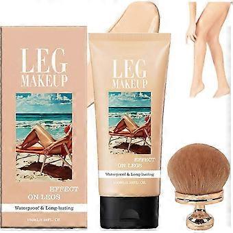 Miracle De Paris Waterproof Leg & Body Makeup, Full Complexion Perfector with Extra Large Brush for Even Coverage