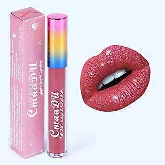Waterproof Glitter Lip Gloss with Long Lasting Shine, 6 Shades of Diamond Shimmer Color