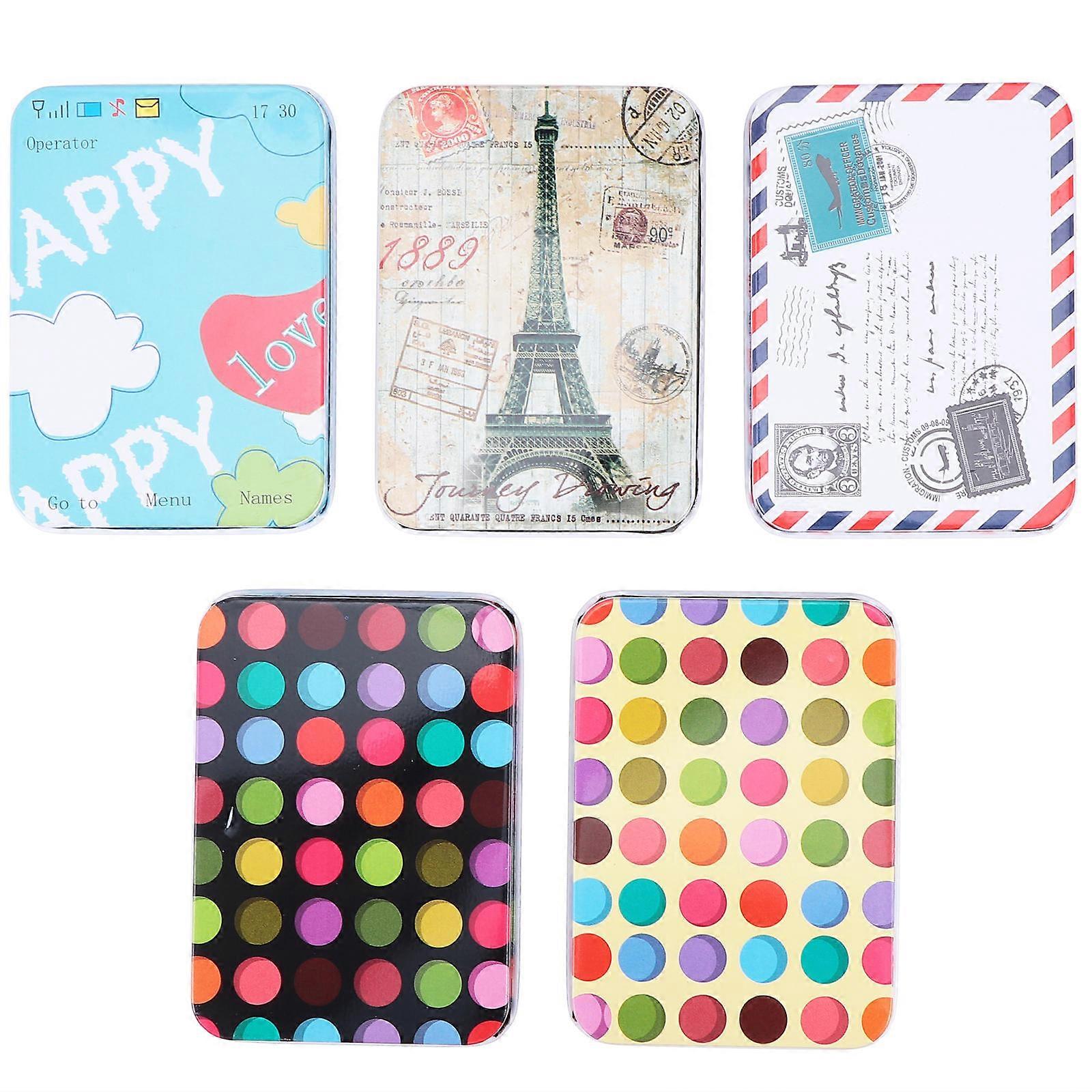 5pcs Square Tins Gift Boxes Practical Candy Storage Boxes Packaging Boxes