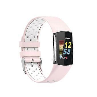 For Fitbit Charge 6 Dual Color Breathable Silicone Watch Band