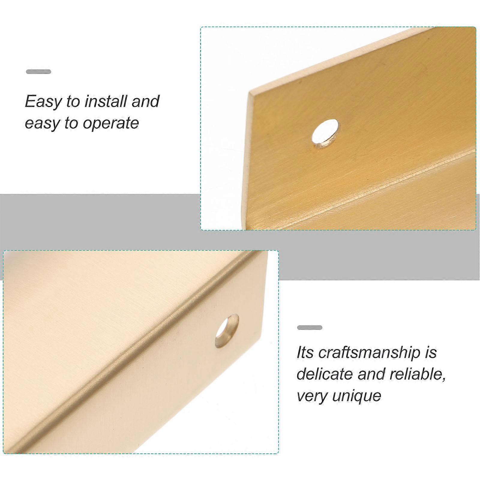 Yellow Brass Leaf Cabinet Door Handle for Solid Pulling 4Pcs Set