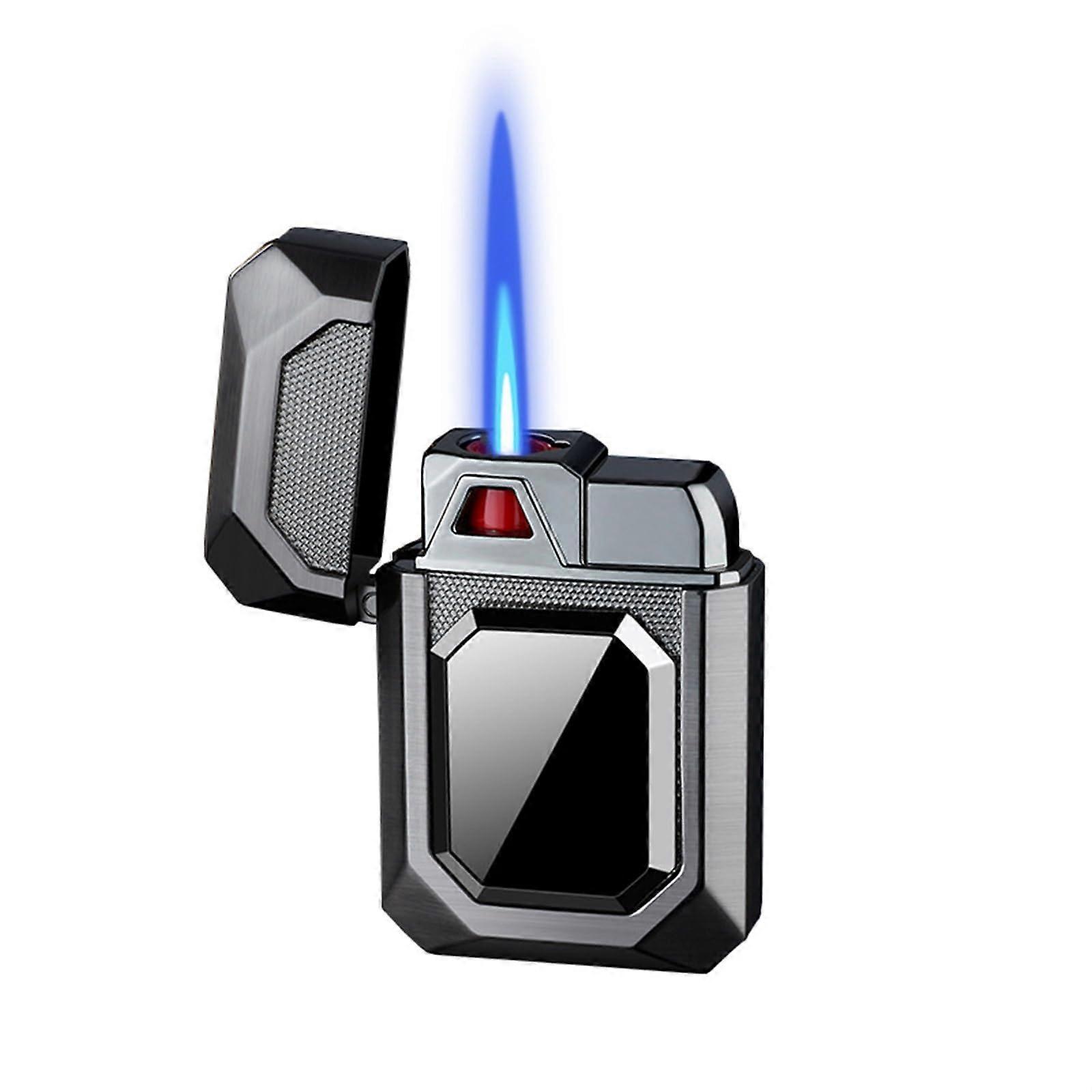Butane Torch Lighter with Windproof Blue Flame, Refillable Metal Design and Adjustable Flame Control for Camping