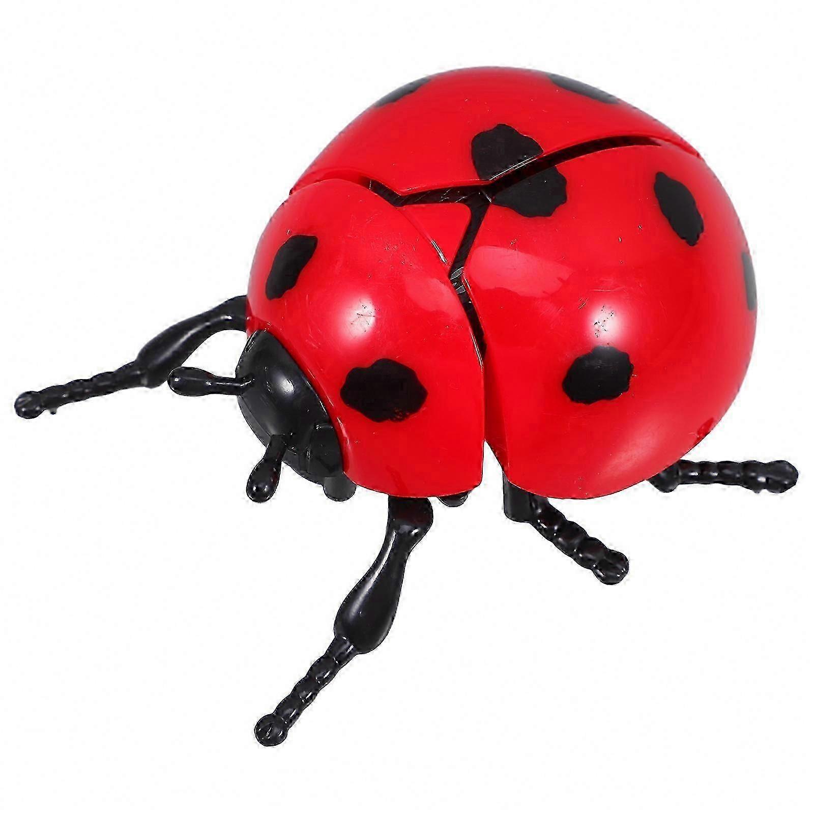 Interactive Moving Wind-Up Ladybug Beetle Animal Toy, Red Mechanical
