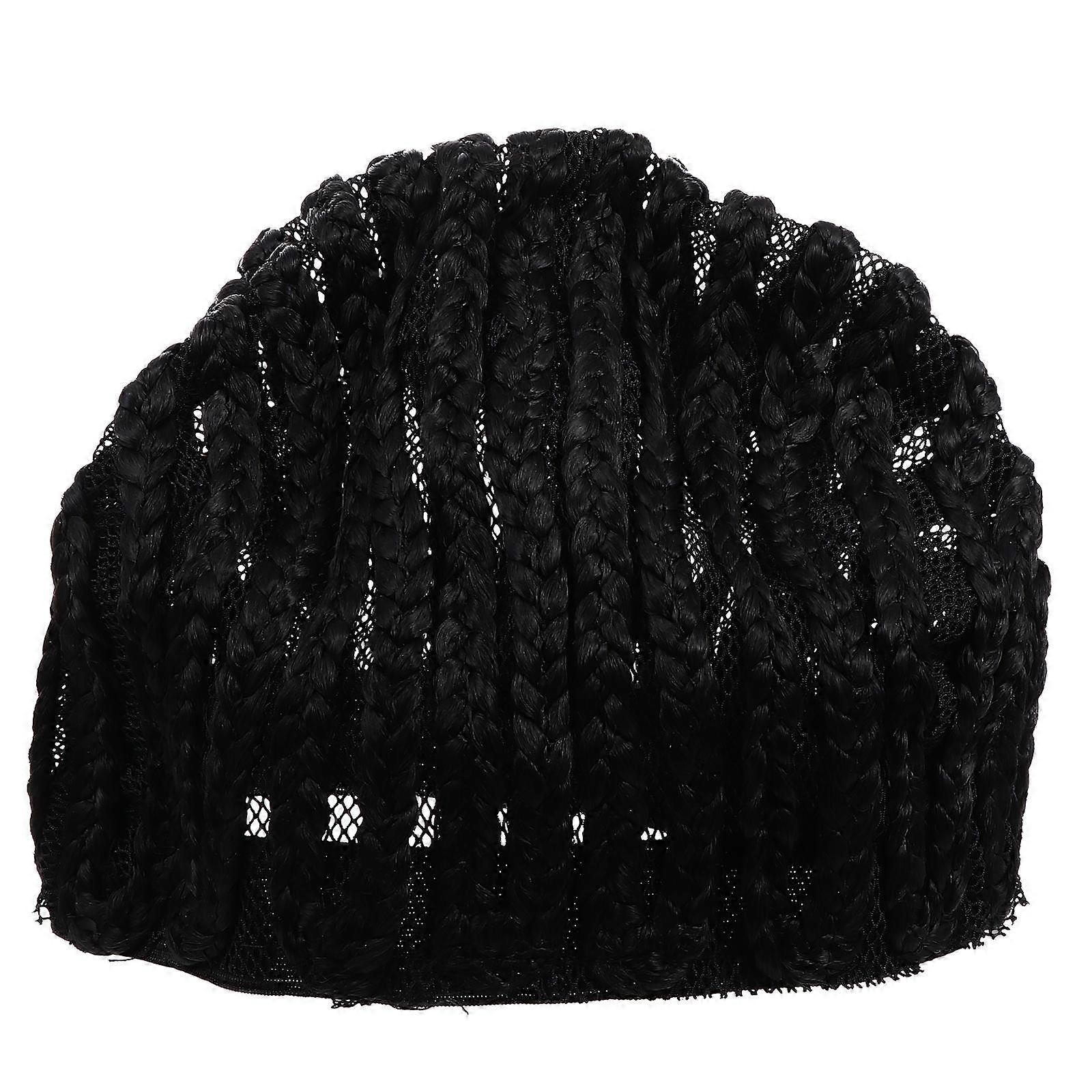 Black Cornrows Wig Net Cap for Wig Making 2Pcs Braided Style
