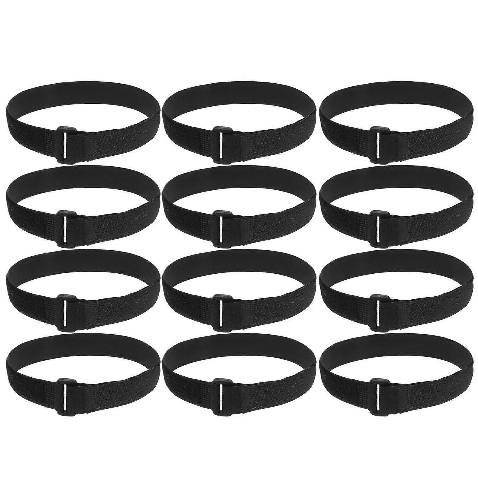 Black Yoga Mat Strap Nylon Material Adjustable Carrying 12Pcs