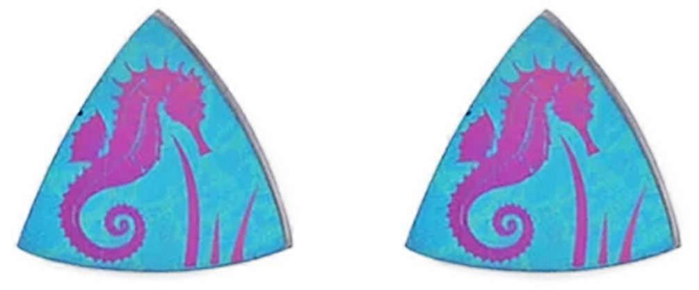 Ti2 Titanium Seahorse Stud Earrings - Green