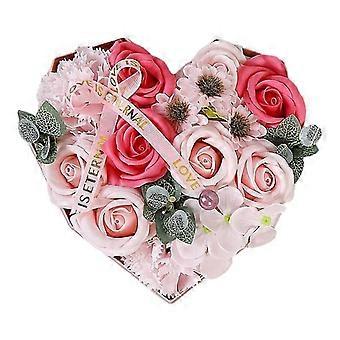 Portable Soap Flower Box Perfect Gifts Cream Heart-shape Decorative Flower Gift Box for Festival