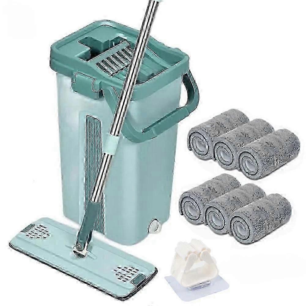 Système de nettoyage mains libres pour sols secs ou humides avec seau et lingettes en microfibre - Balais, serpillères et éponges - B