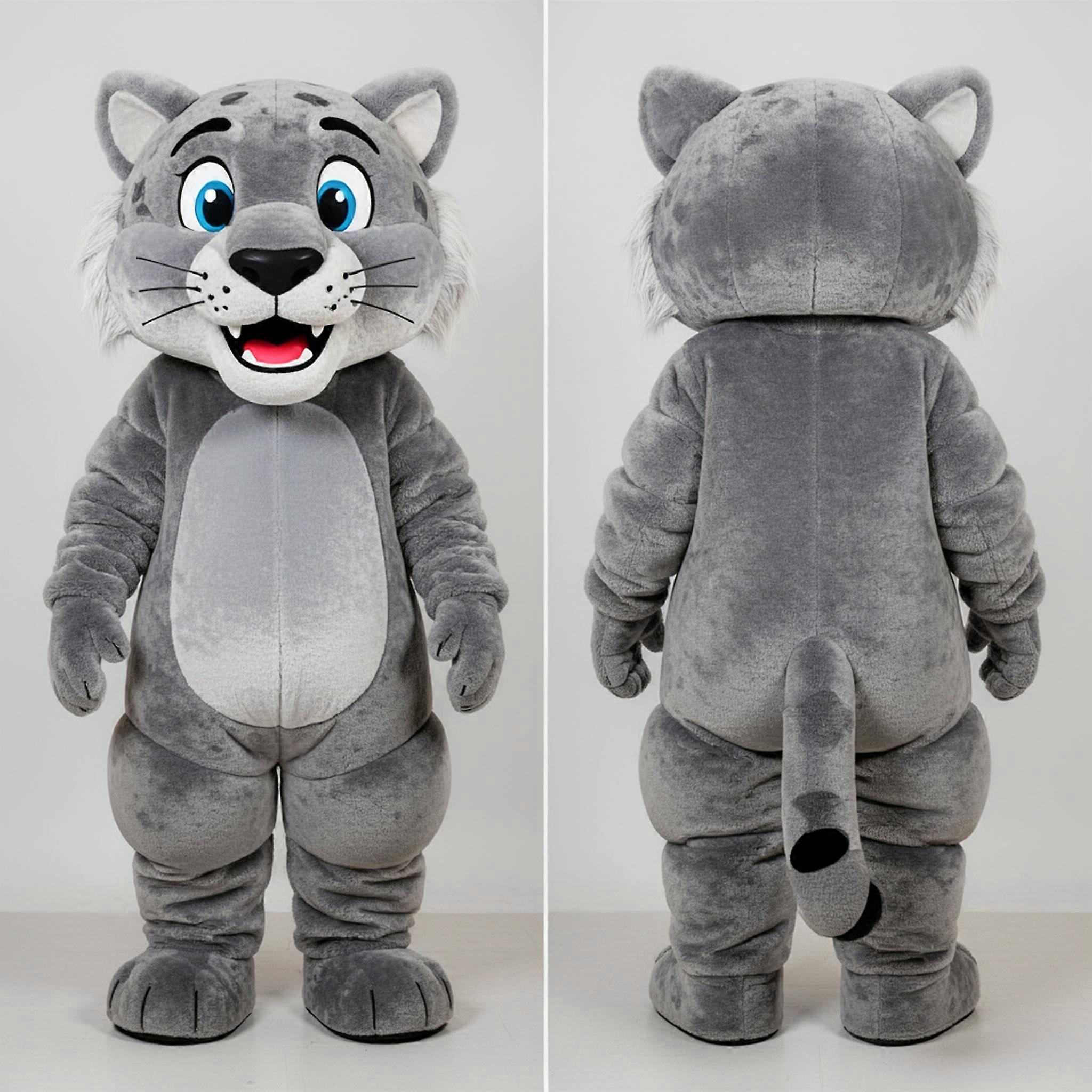 MASTICOT Gray Fleece Padded Smilodon Mascot