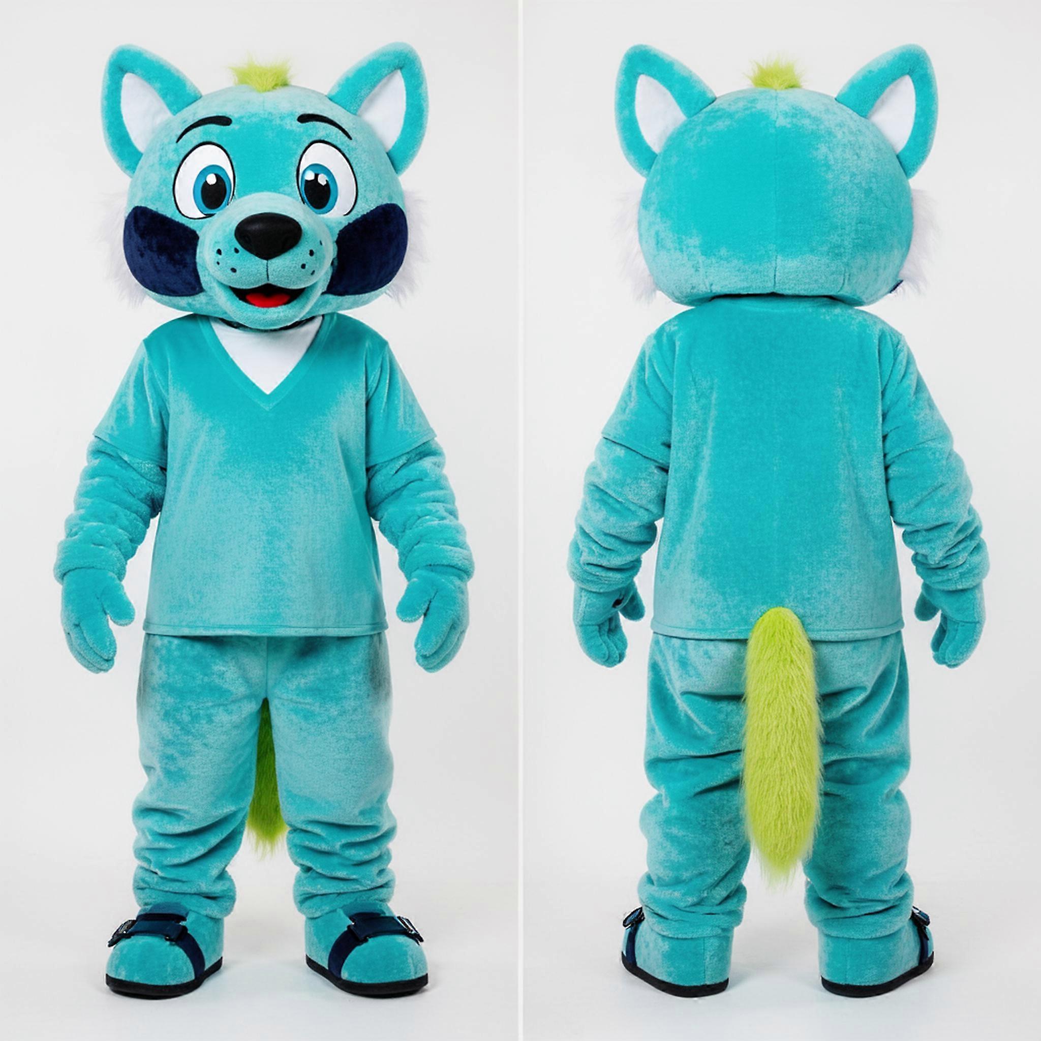 MASTICOT Cyan Cartoon Hyena Mascot