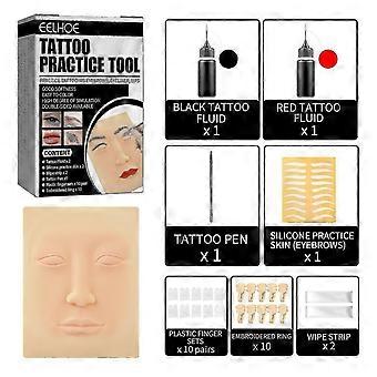 Lip Tattoo Practice Tool Eyebrow Eyeliner Lip Tattoo Beginner Wipe Simulation Practice Leather Case