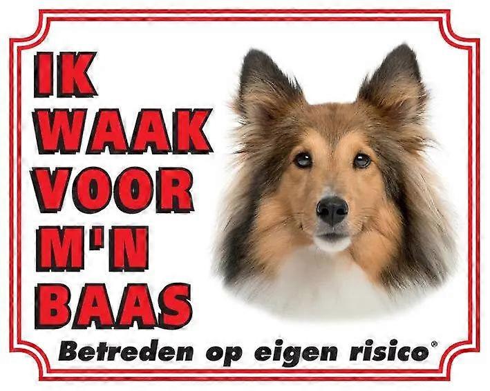 Sticker King Shetland Sheepdog Warning Sign - I Watch Out For Brown