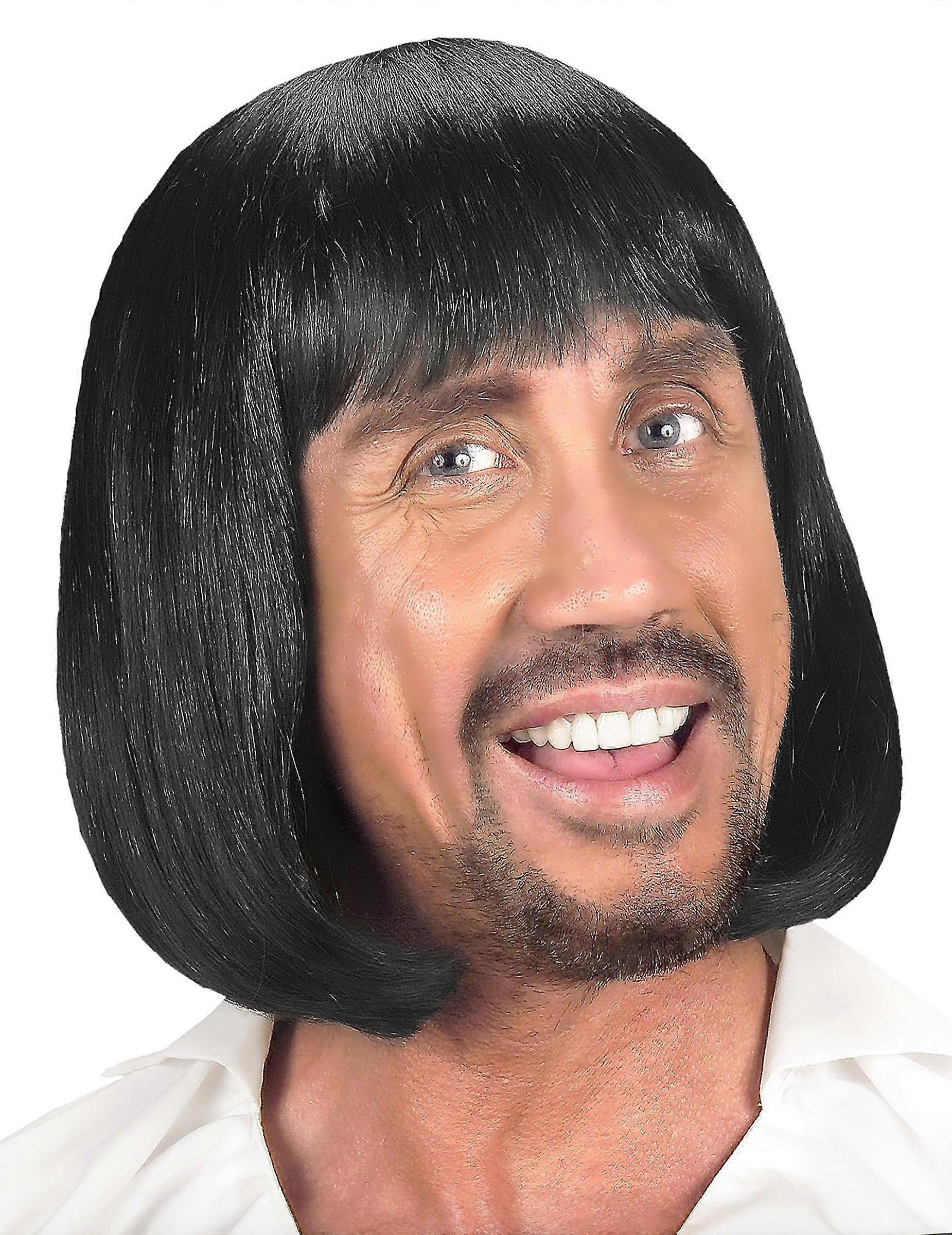 Black medieval wig for men