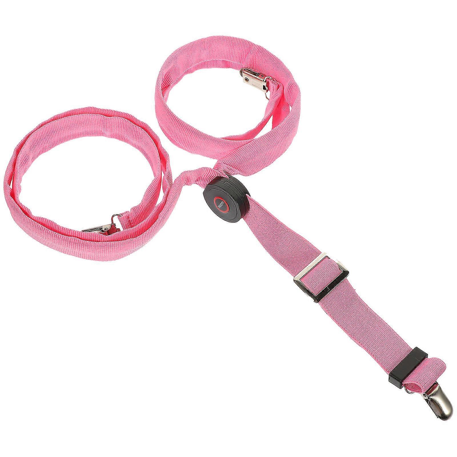 Pink Adjustable Luminous Pants Suspender for Party with Clips