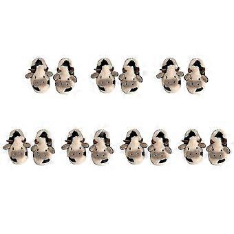 Pantuflas suaves con forma de vaca, cálidas y afelpadas para mujer, cómodas, antideslizantes, para interiores y exteriores, con suela suave y un acogedor diseño de animales.
