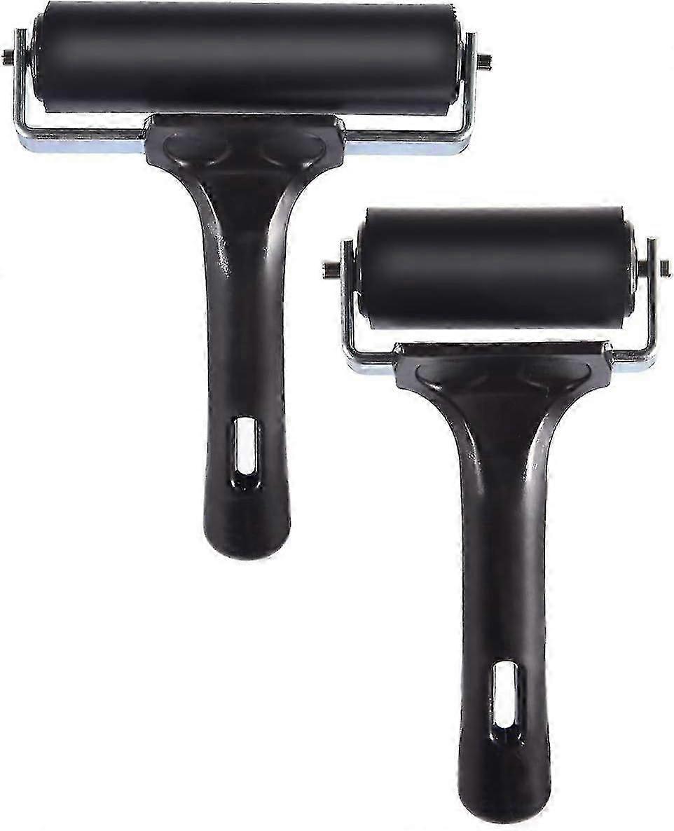 2pcs Rubber Brayer Roller compatible with Printmaking, Great compatible with Gluing Application Also