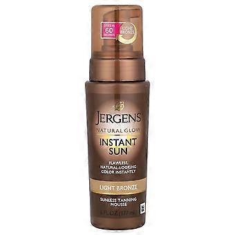 2 x Jergens, Natural Glow, Instant Sun, Sunless Tanning Mousse, Light Bronze, 6 fl oz (177 ml)