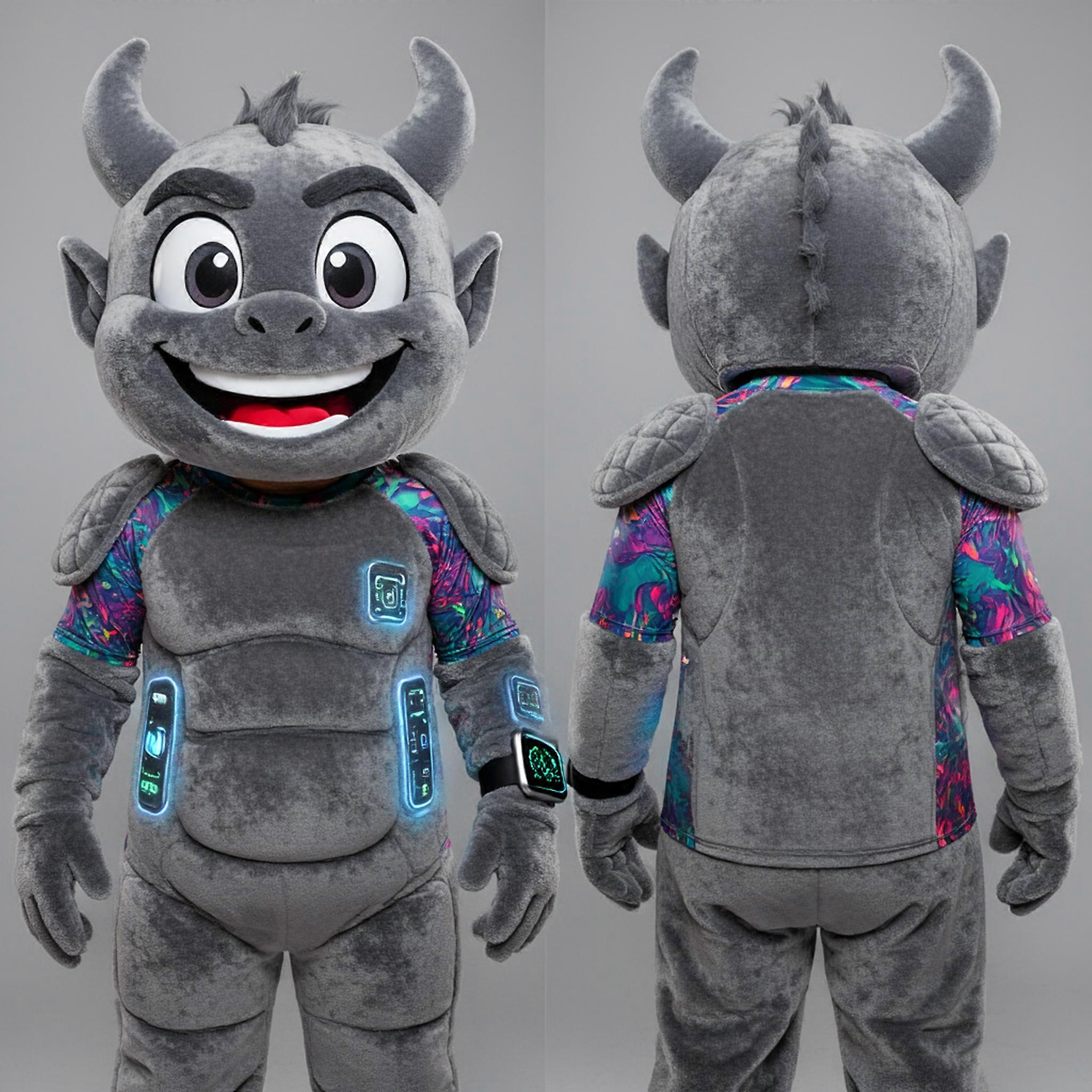 MASTICOT Gray Plush Demonic Mascot