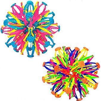 2 Pack Expandable Breathing Ball for Kids and Adults, Colorful Sphere Stress Relief Toy for Yoga