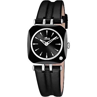 Lotus Quartz analoge vrouw horloge met synthetische lederen armband L15853/6