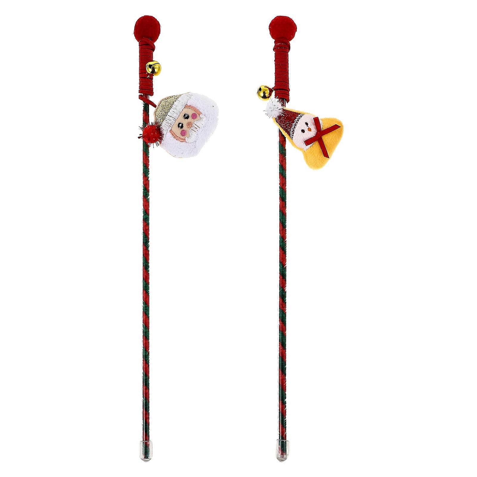 Christmas Cat Playthings Interactive Wand for 2Pcs