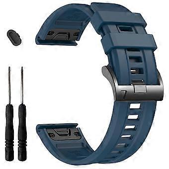 26mm QuickFit Soft Silicone Replacement Band with Secure Dual Keepers for Garmin Fenix 8 Pro 7X 6X