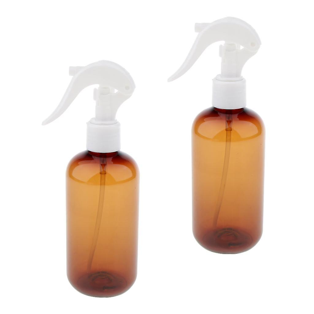 2PCS Empty Water Spray Bottle Trigger Mister Plastic Refillable 250ml White Cap