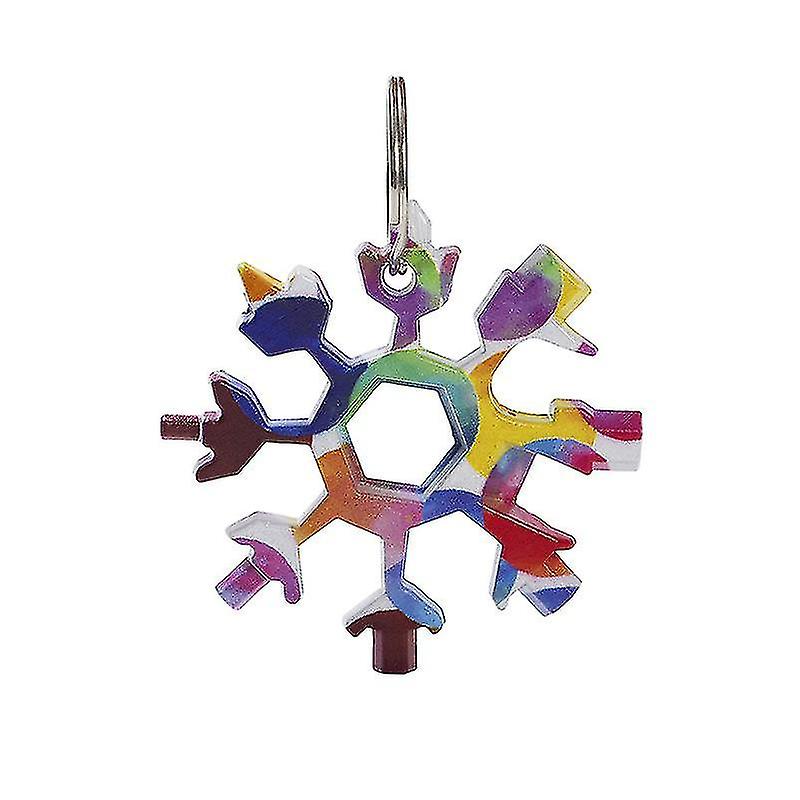 19-in-1 Snow Keychain Tools Multi-tool Wrenches Combination Stainless Steel Snow Shape Outdoor Portable Snowflake