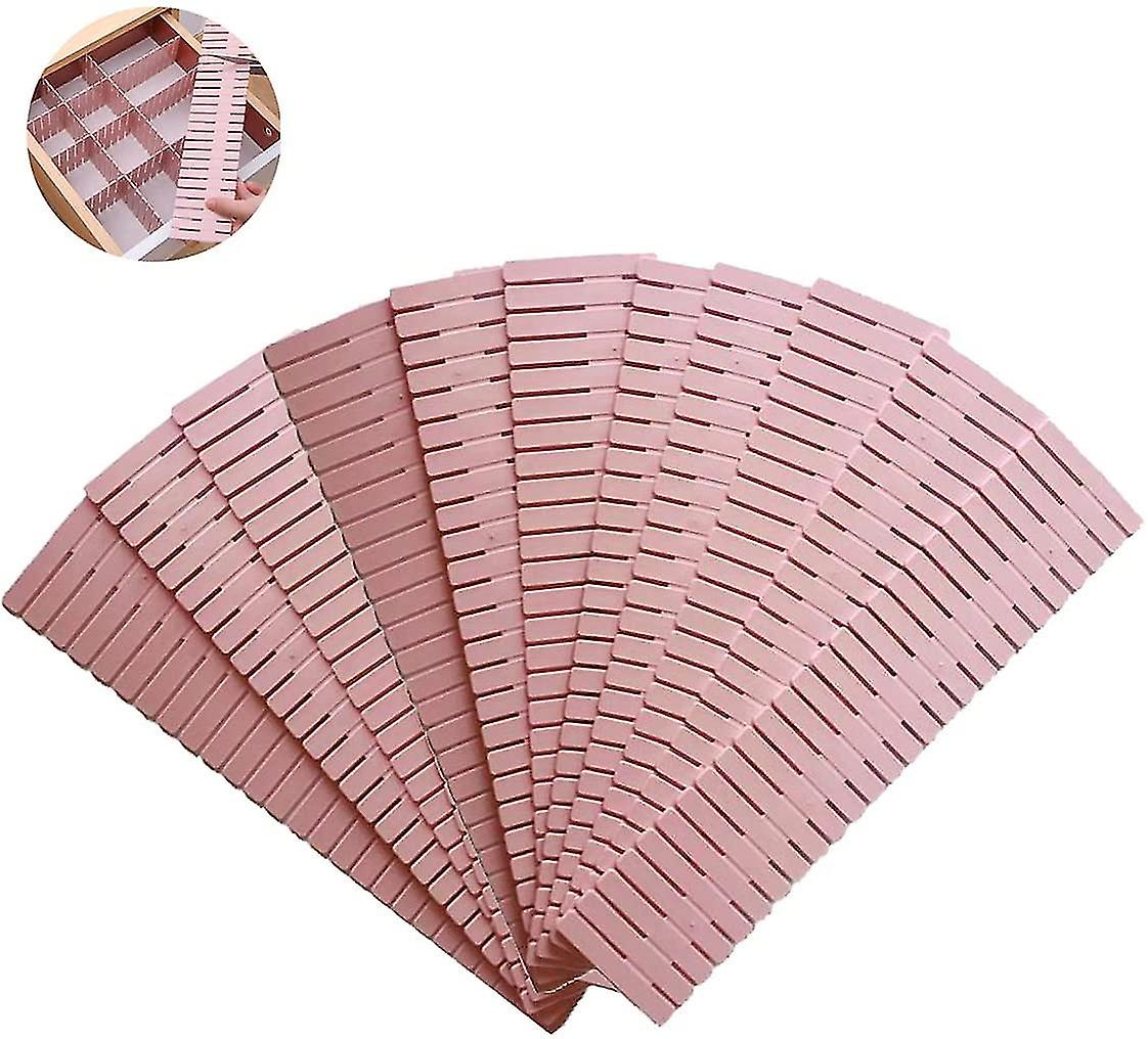 Grid Drawer Dividers, 12 Pieces, Plastic Separator Storage Organizer Container For Underwear Socks - Organize Drawer - 32.4 X 7cm (pink)