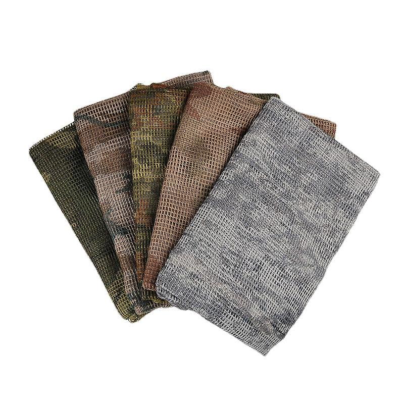 Tactical Camouflage Mesh Scarf - Oversized Cotton Camo Turban For Hunting, Camping, Sniper, And Hiking