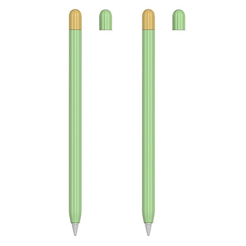 2 Sets Stylus Protective Case For Apple Pencil 1 (Matcha Green)