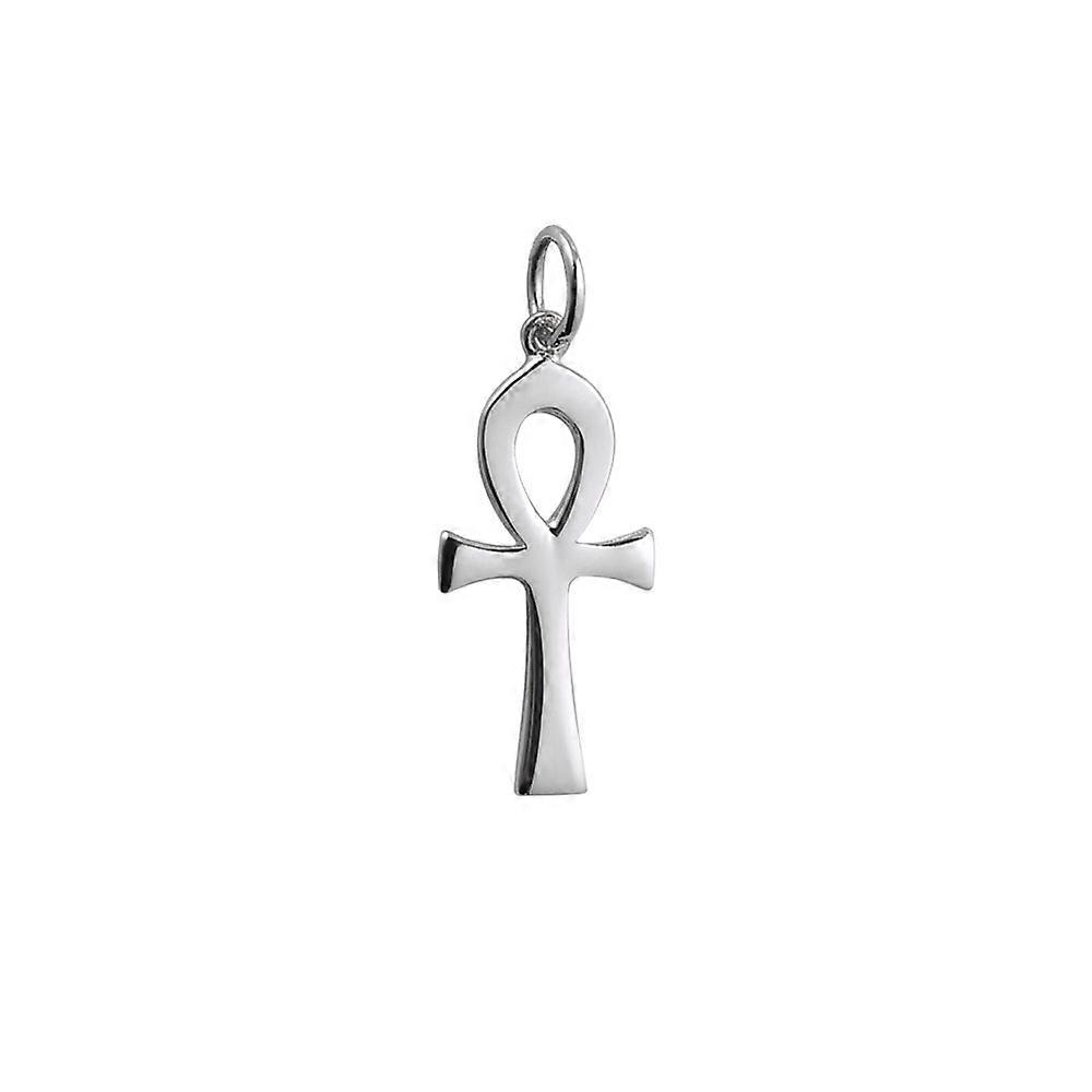 Silver 18x10mm plain solid Ankh or Peace Cross