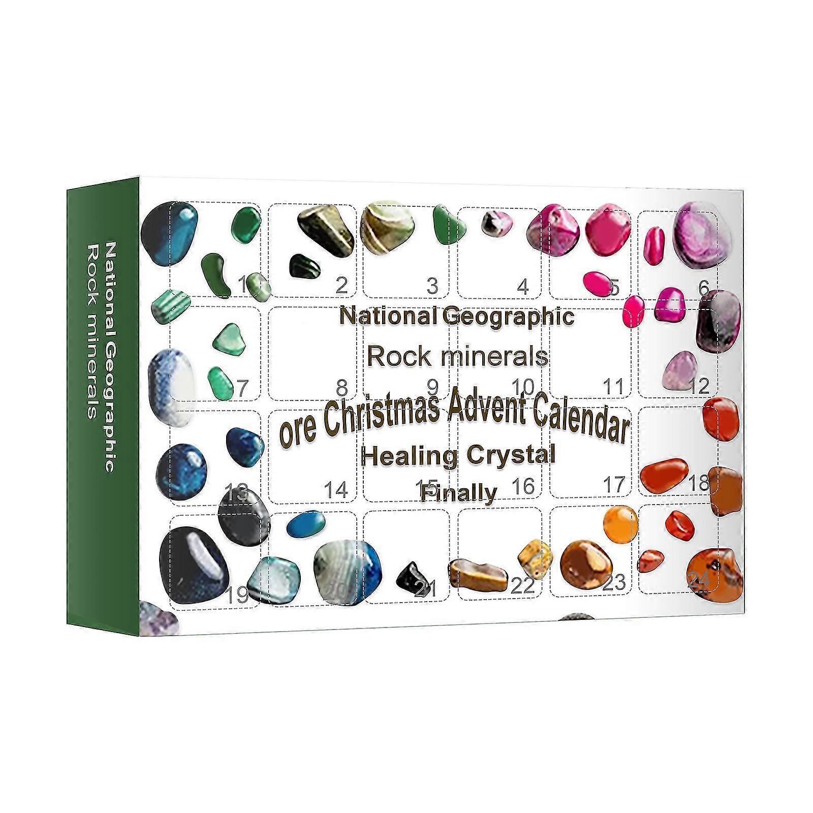 24pcs Ore Blind Box Crystal Advent Calendar 24 Days Countdown Stone Ornament
