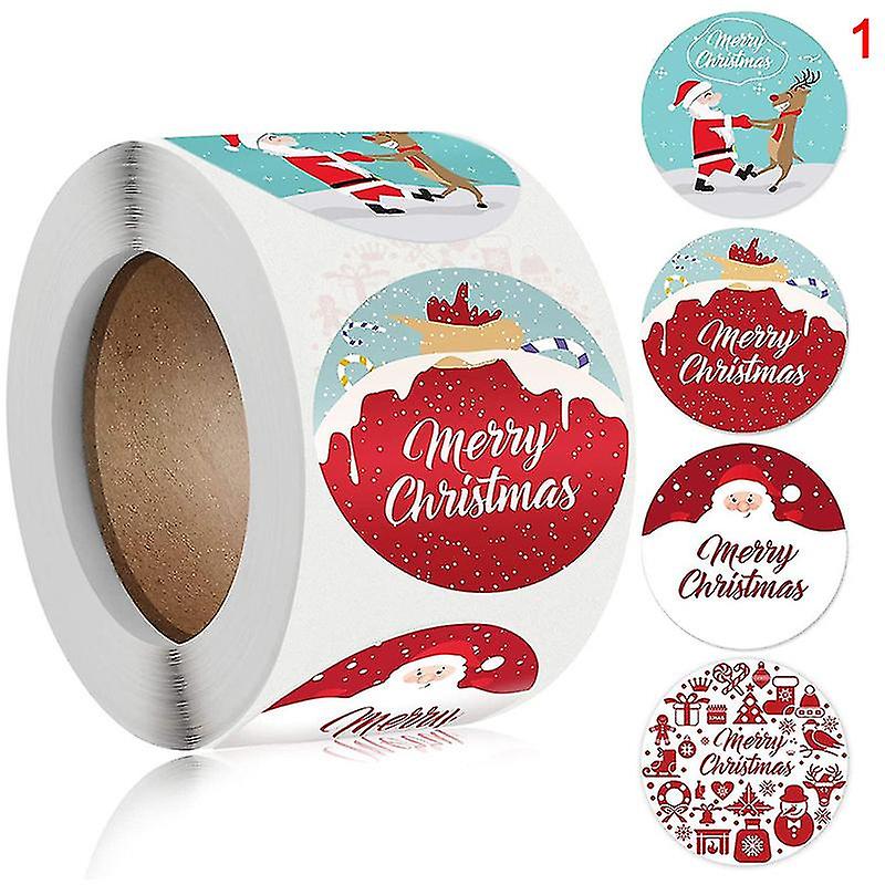 thumbnail image 3 of Pegatinas navideñas en rollo 500 piezas Pegatinas navideñas no tóxicas con temática navideña, 3 of 5