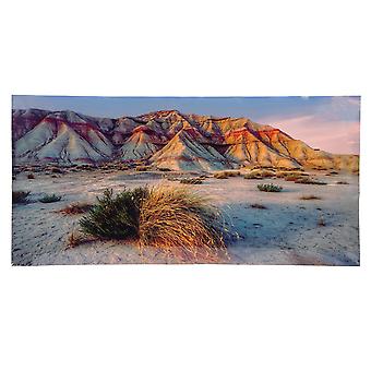 Akvarieplakat Mountain Desert Mønster Selvklæbende 3D PVC akvarium Baggrundsdekoration122x50cm / 48x19.7in