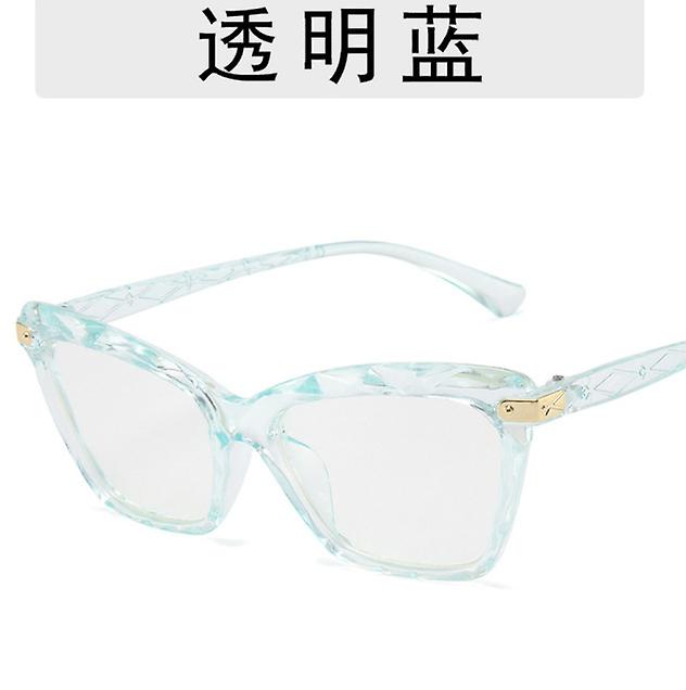 New Women's Polygon Section Glasses Frame Light Pc Glasses Frame Ins Transparent Color Flat Light Mirror