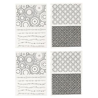 4 stks Clear Stamps DIY Interessante Duurzame Herbruikbaar TPR Materiaal Transparant Uiterlijk Embossing Scrapbooking Tool
