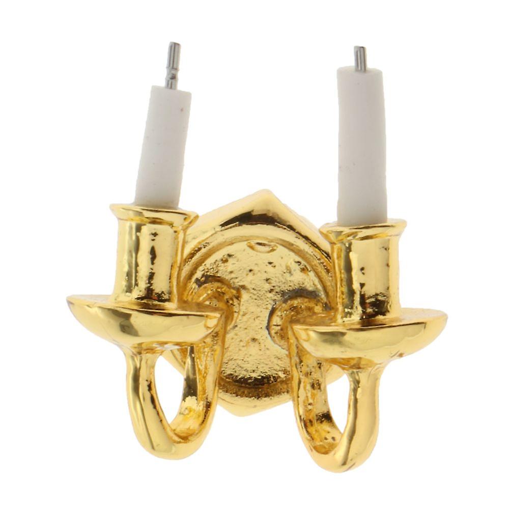 1/12 Scale Dollhouse Mini Double Headed Candle Wall Decoration Ornaments Kit