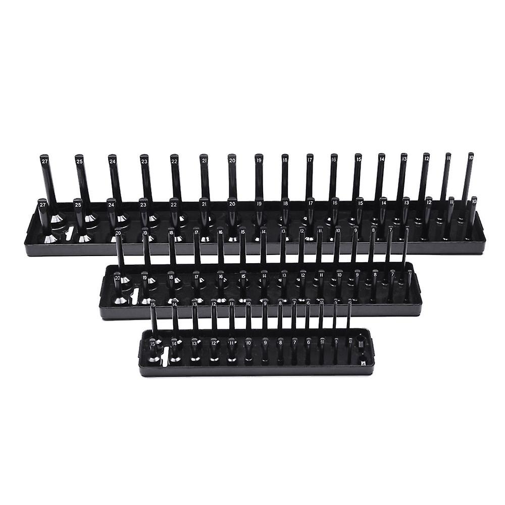 Metric Socket Tray Rack Storage Rack Storage Organizer 1/4" 3/8" 1/2" Black