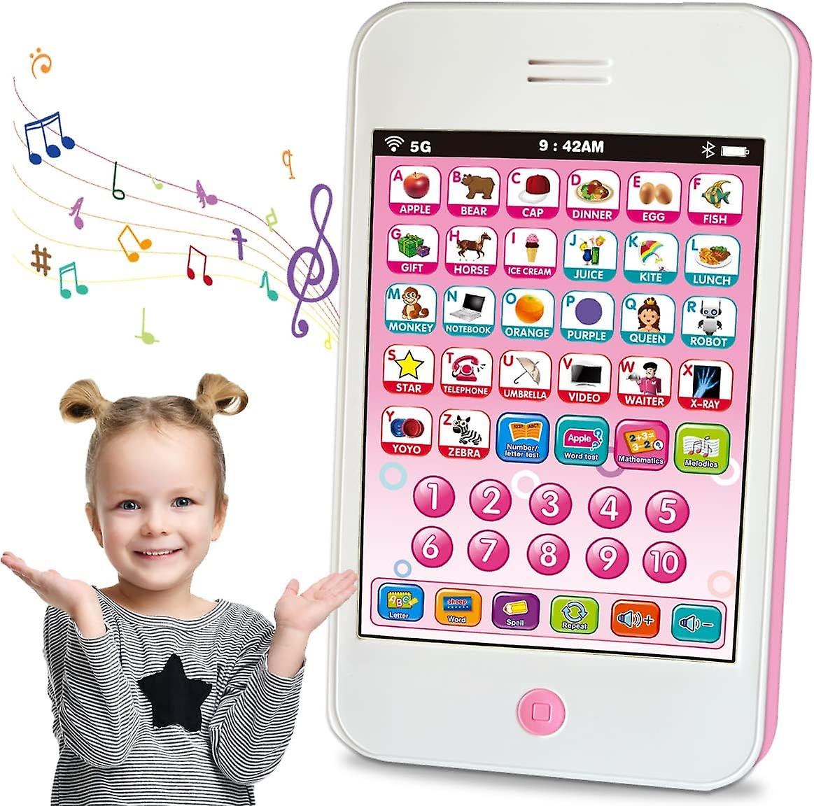 Baby Phone /kids Tablet Learn Alphabets Words Numbers Music- Abc Learning For Toddlers Educational Toy For 3years+