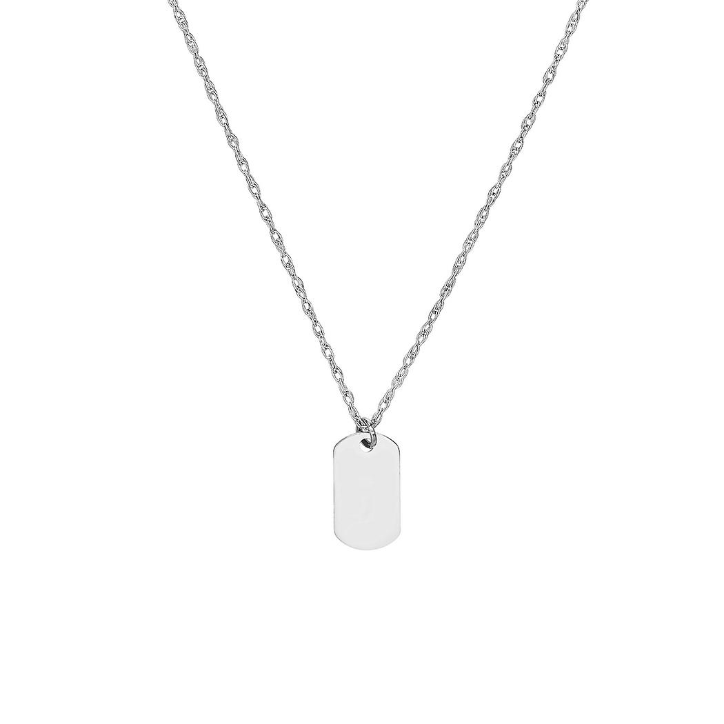 Colar ajustável com pingente de cachorrinho em ouro branco 14k, 45 cm (18 polegadas), para mulheres.