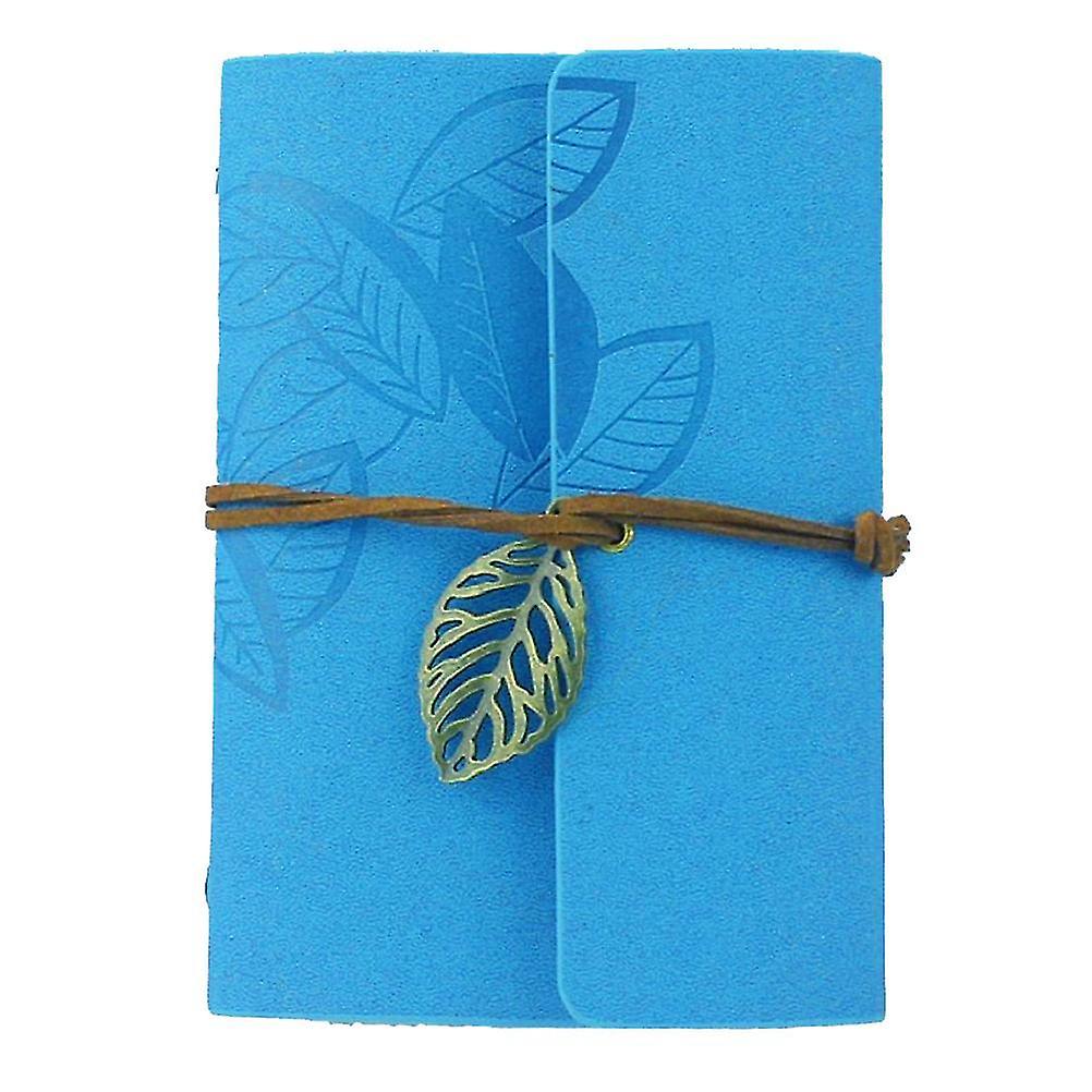 Vintage Style Leaf Leaves Pattern Pu Cover Loose-leaf String Bound Blank Notebook Notepad Travel Jou