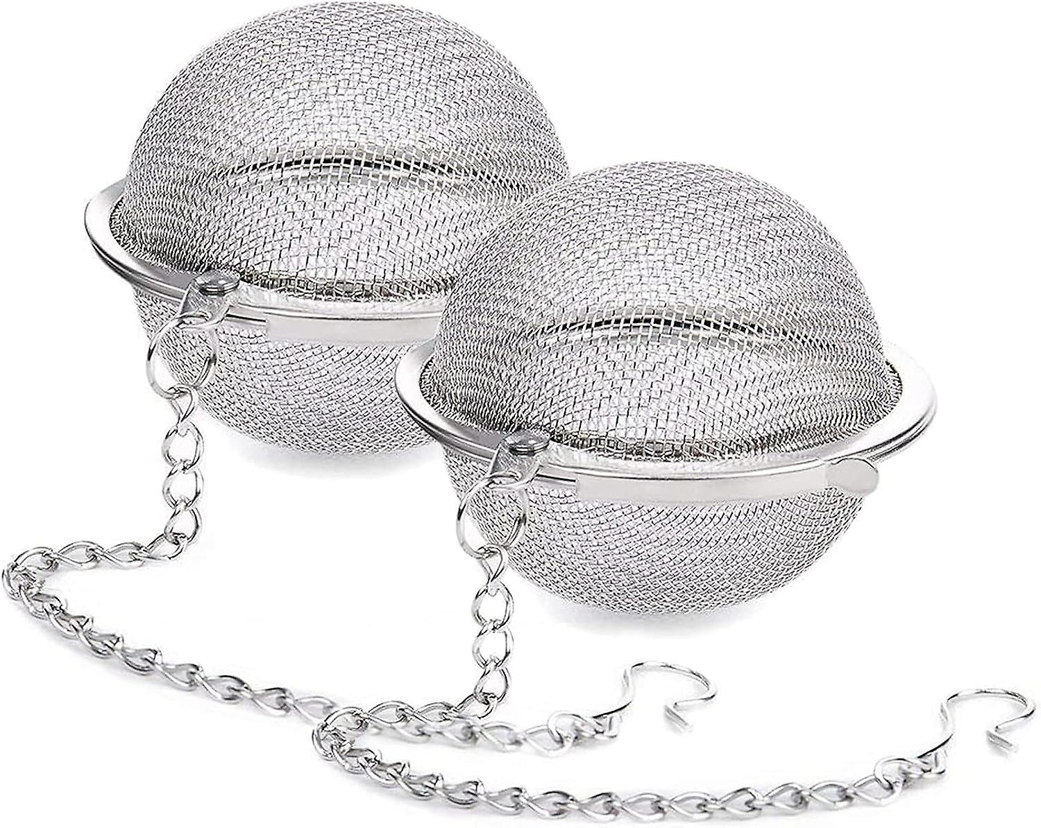 2pcs Stainless Steel Mesh Tea Ball Infuser, Loose Leaf Tea Infuser Strainers Strainers Interval Diffuser.