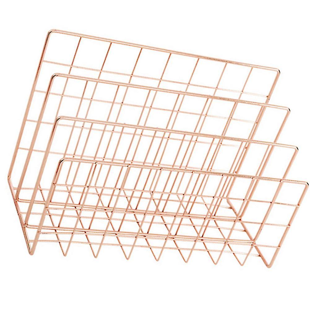 レターホルダーアイアンメタル3グリッド本棚ホルダー多機能ファイルソーターオーガナイザー