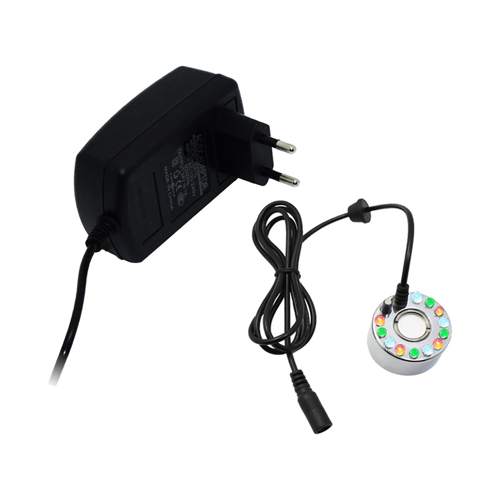 Ultrasonic Mist Maker Fogger Ornament 12 LED for Fish Tank Birdbath Sink Pot